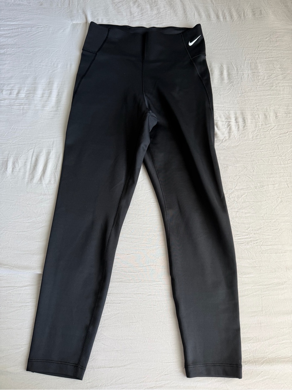 Nike Black Dri-FIT Performance Leggings with White Swoosh